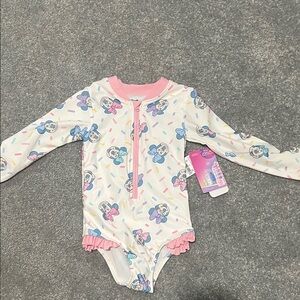 Disney Minnie Mouse Pink and White Swimsuit